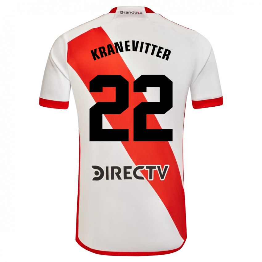 Niño Camiseta Matías Kranevitter #22 Blanco Rojo 1ª Equipación 2023/24 La Camisa México
