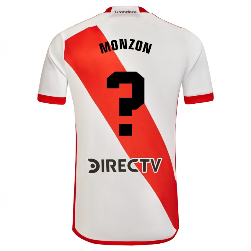 Niño Camiseta Lucas Monzón #0 Blanco Rojo 1ª Equipación 2023/24 La Camisa México