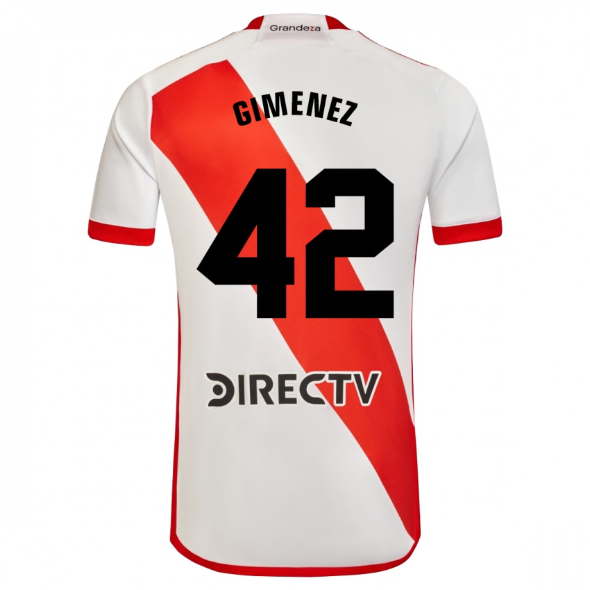 Niño Camiseta Ulises Giménez #42 Blanco Rojo 1ª Equipación 2023/24 La Camisa México