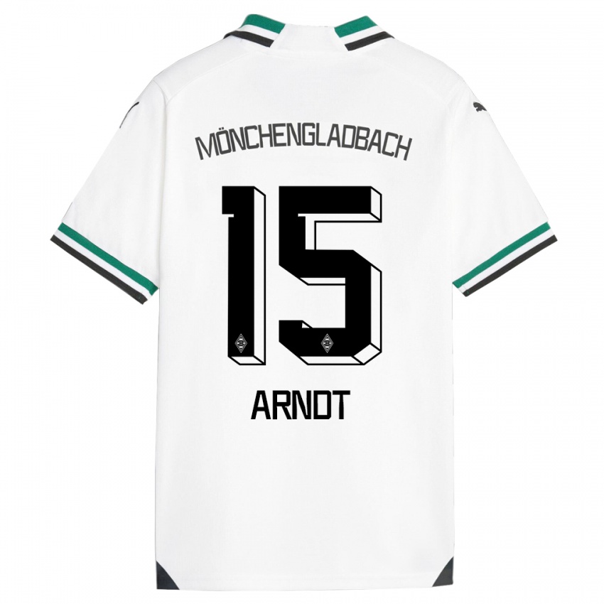 Niño Camiseta Leo Arndt #15 Blanco Verde 1ª Equipación 2023/24 La Camisa México