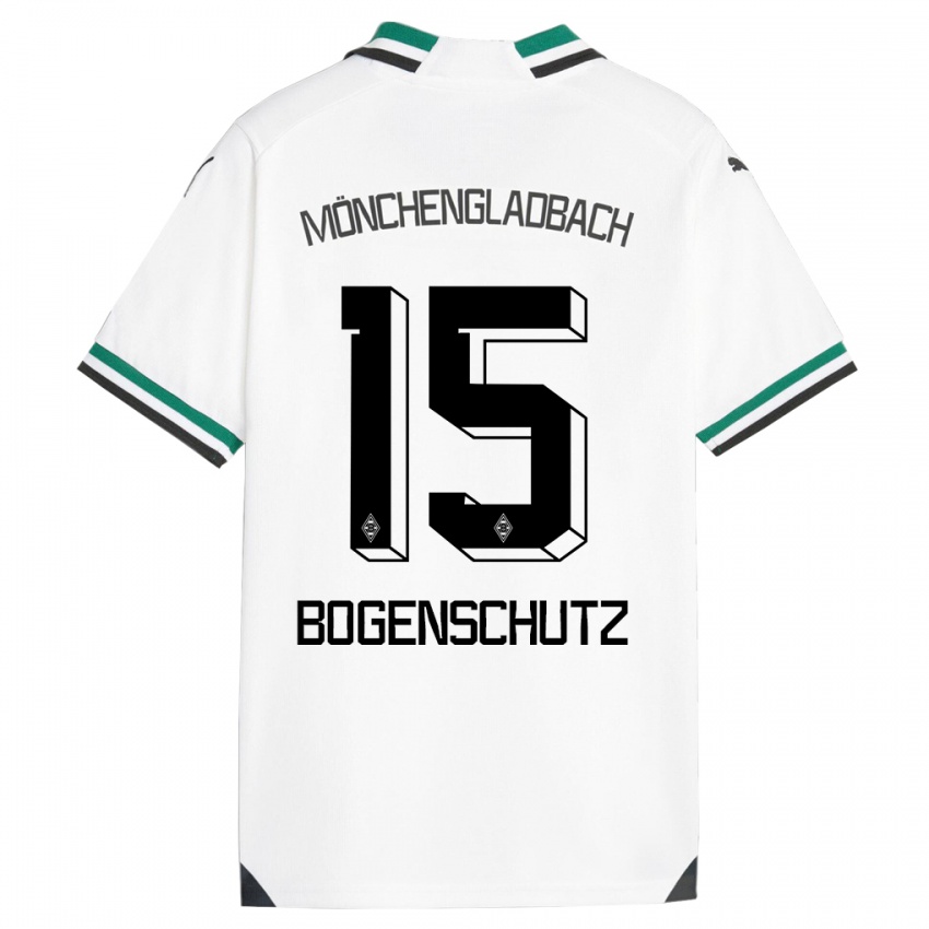 Niño Camiseta Kerstin Bogenschutz #15 Blanco Verde 1ª Equipación 2023/24 La Camisa México