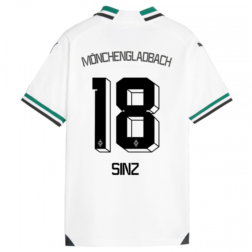 Niño Camiseta Michelle Sinz #18 Blanco Verde 1ª Equipación 2023/24 La Camisa México