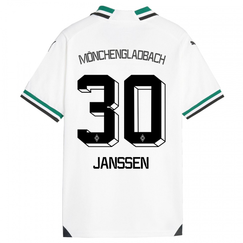 Niño Camiseta Annalena Janssen #30 Blanco Verde 1ª Equipación 2023/24 La Camisa México