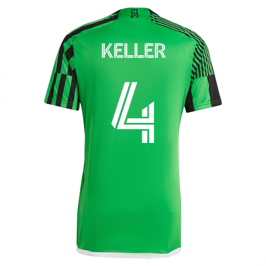 Niño Camiseta Kipp Keller #4 Verde Negro 1ª Equipación 2023/24 La Camisa México