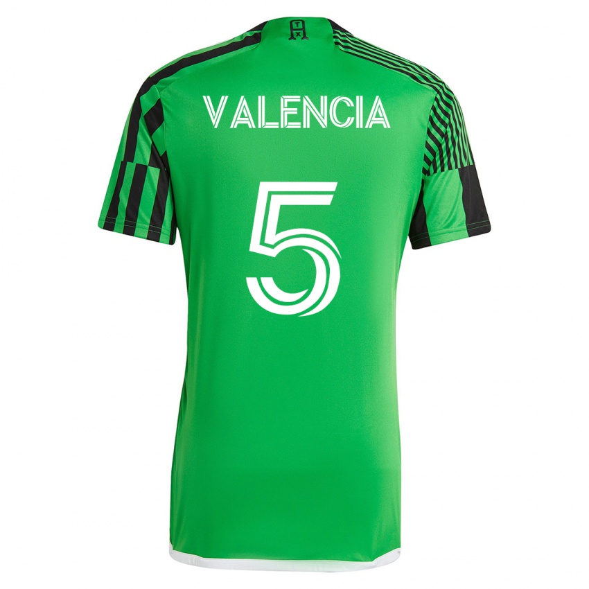 Niño Camiseta Jhojan Valencia #5 Verde Negro 1ª Equipación 2023/24 La Camisa México
