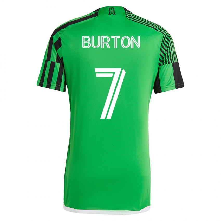 Niño Camiseta Micah Burton #7 Verde Negro 1ª Equipación 2023/24 La Camisa México