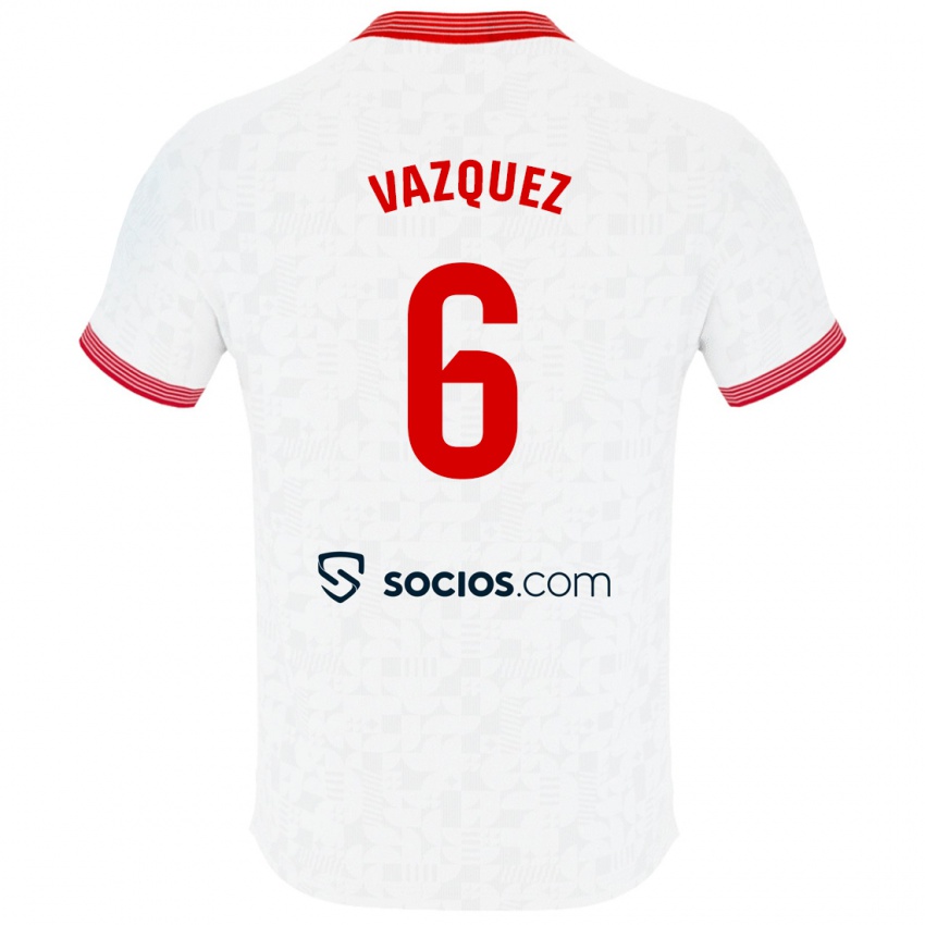 Niño Camiseta Manolo Vázquez #6 Blanco 1ª Equipación 2023/24 La Camisa México