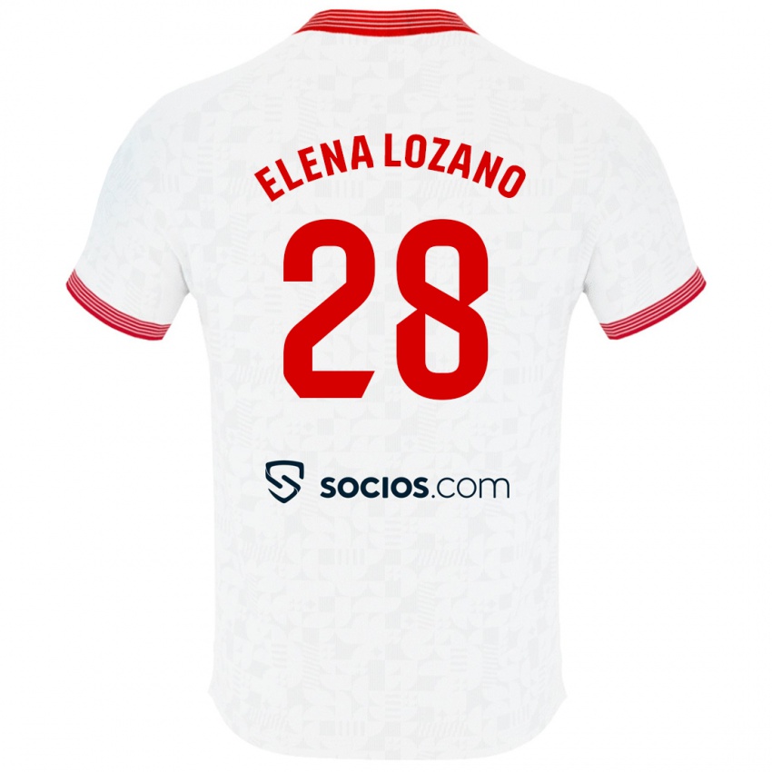 Niño Camiseta Elena Lozano Gallego #28 Blanco 1ª Equipación 2023/24 La Camisa México