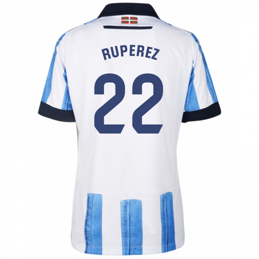 Niño Camiseta Iñaki Rupérez #22 Azul Blanco 1ª Equipación 2023/24 La Camisa México