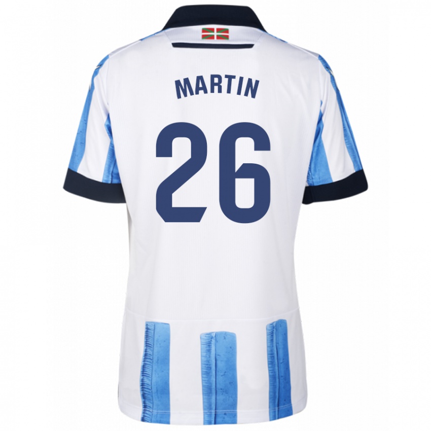 Niño Camiseta Jon Martín #26 Azul Blanco 1ª Equipación 2023/24 La Camisa México