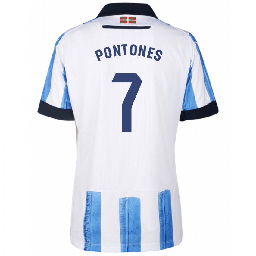 Niño Camiseta Juan Carlos Pontones #7 Azul Blanco 1ª Equipación 2023/24 La Camisa México