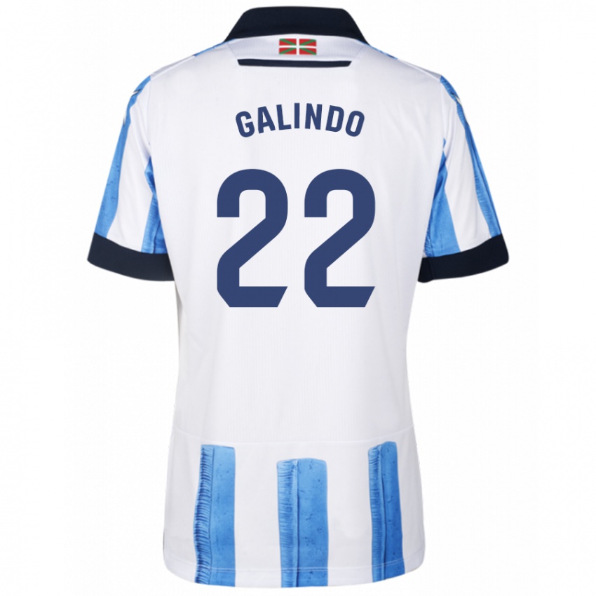 Niño Camiseta Iker Galindo #22 Azul Blanco 1ª Equipación 2023/24 La Camisa México