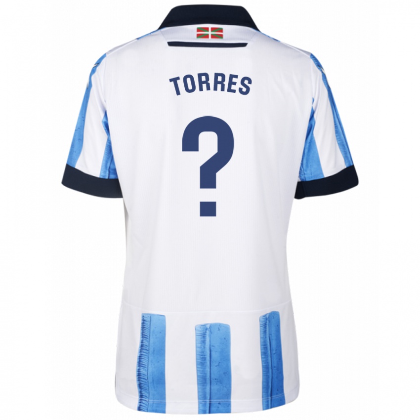Niño Camiseta Domenic Torres #0 Azul Blanco 1ª Equipación 2023/24 La Camisa México