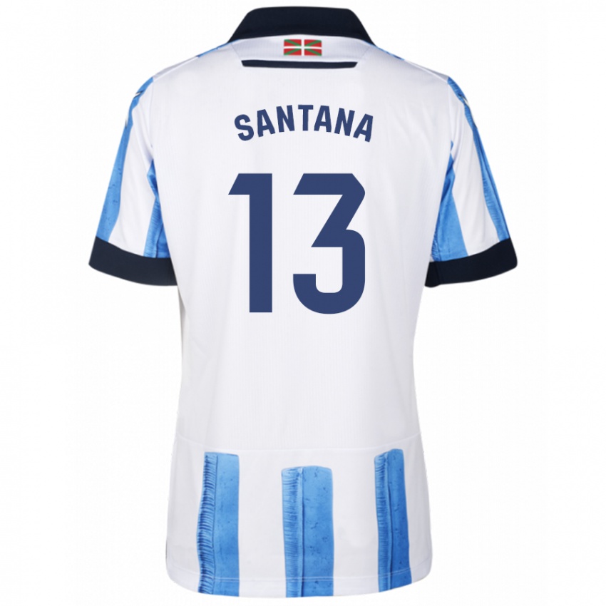 Niño Camiseta Olatz Santana #13 Azul Blanco 1ª Equipación 2023/24 La Camisa México