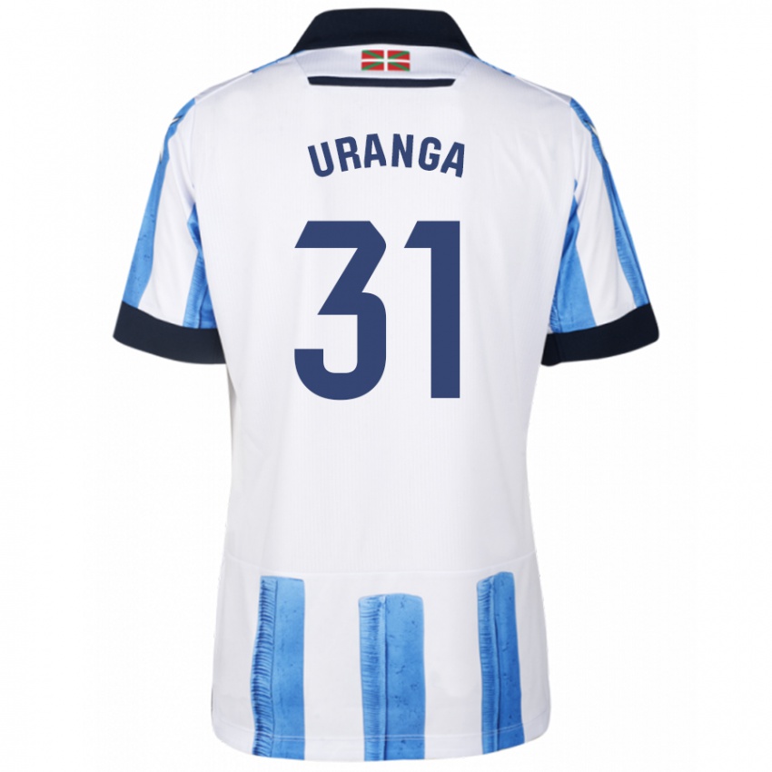 Niño Camiseta Haizea Uranga Agirre #31 Azul Blanco 1ª Equipación 2023/24 La Camisa México
