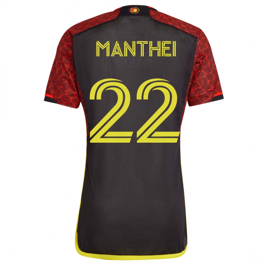 Niño Camiseta Leahi Manthei #22 Naranja 2ª Equipación 2023/24 La Camisa México