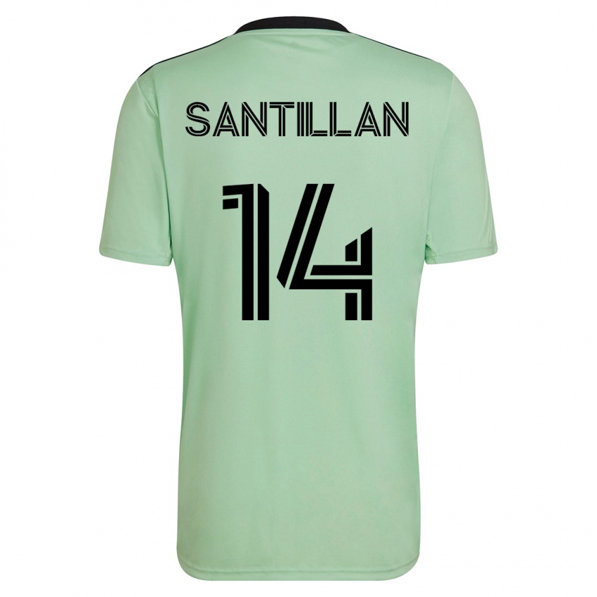 Niño Camiseta Jonathan Santillan #14 Verde Claro 2ª Equipación 2023/24 La Camisa México