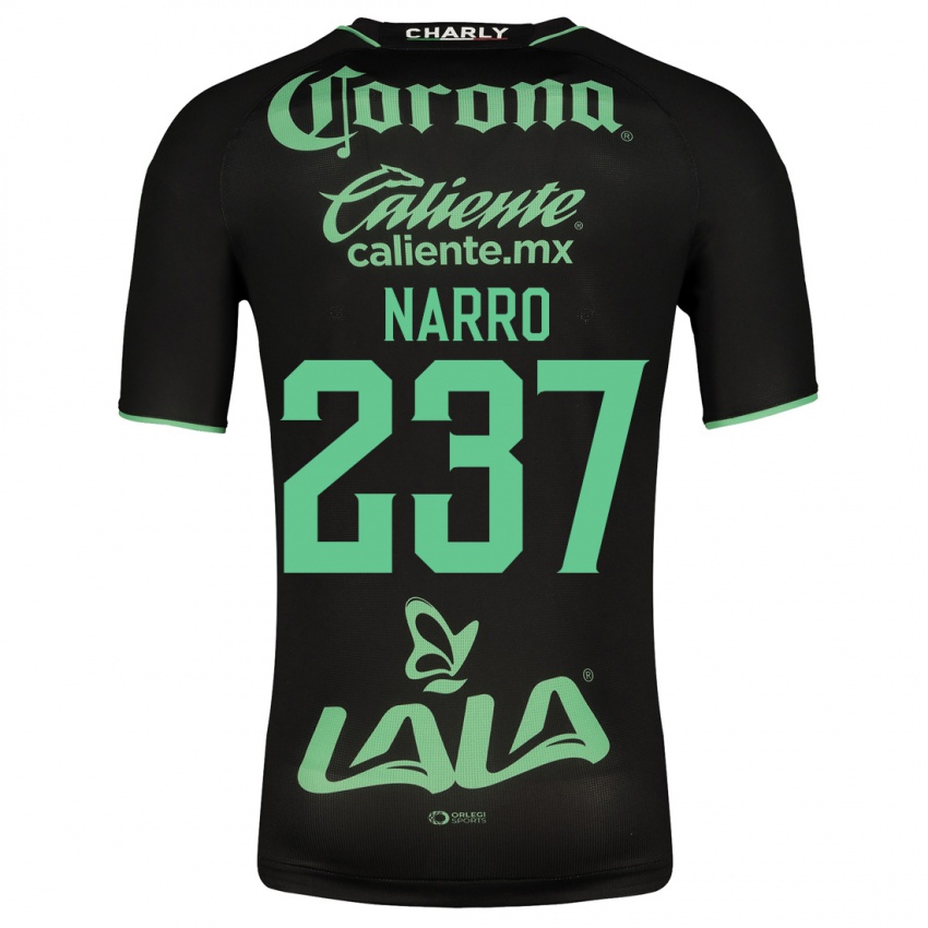 Niño Camiseta Ernesto Narro #237 Negro 2ª Equipación 2023/24 La Camisa México