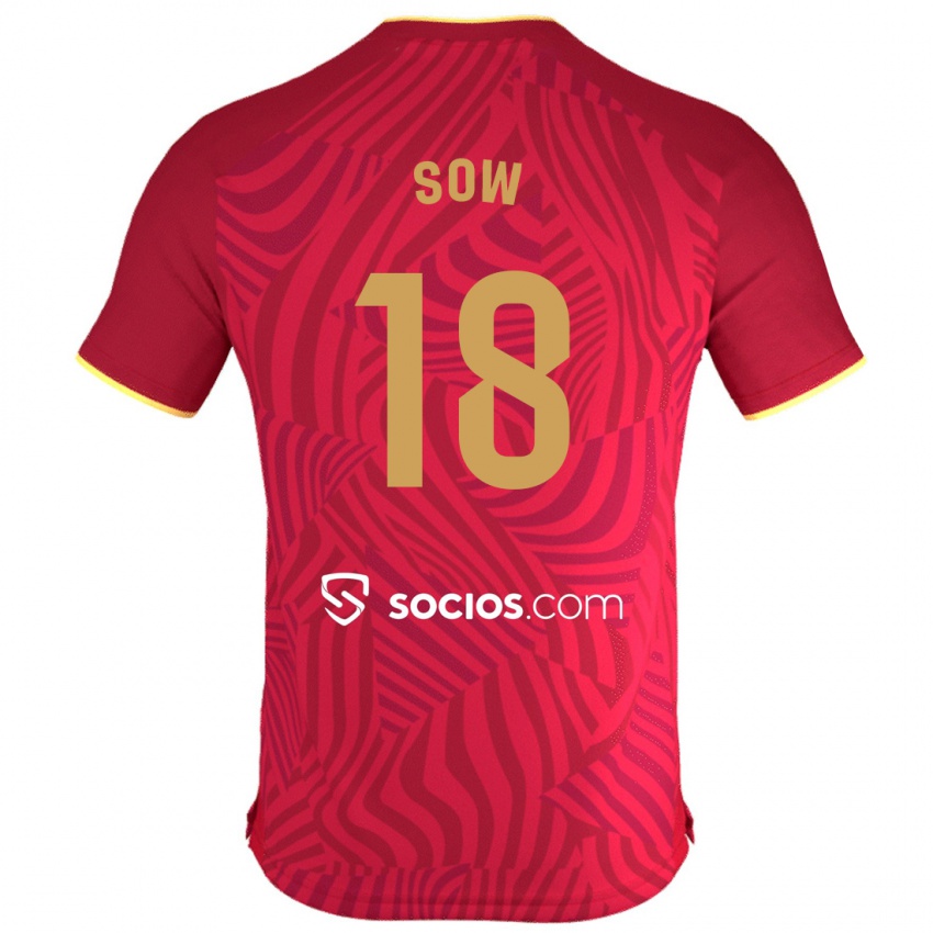Niño Camiseta Djibril Sow #18 Rojo 2ª Equipación 2023/24 La Camisa México