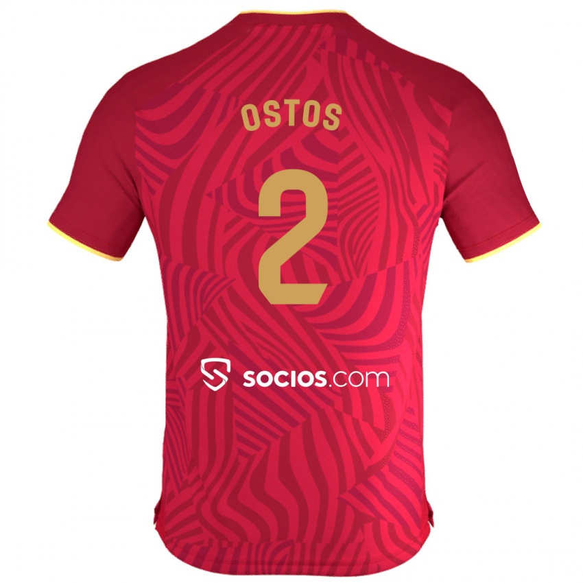 Niño Camiseta Fran Ostos #2 Rojo 2ª Equipación 2023/24 La Camisa México