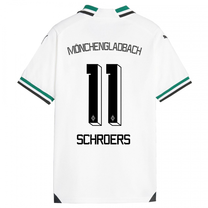 Hombre Camiseta Mika Schroers #11 Blanco Verde 1ª Equipación 2023/24 La Camisa México