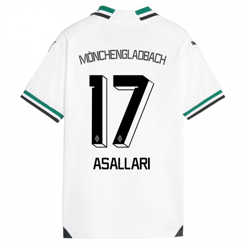 Hombre Camiseta Kushtrim Asallari #17 Blanco Verde 1ª Equipación 2023/24 La Camisa México