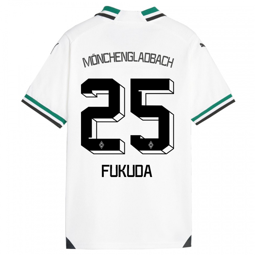 Hombre Camiseta Shio Fukuda #25 Blanco Verde 1ª Equipación 2023/24 La Camisa México