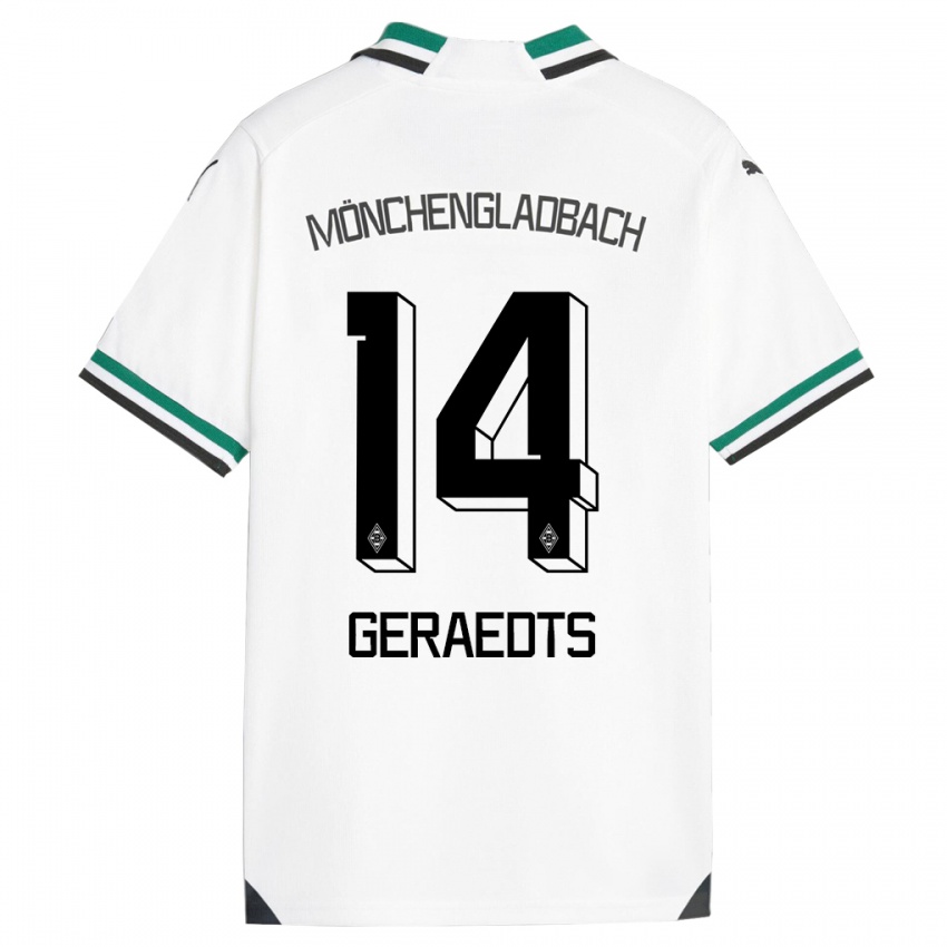 Hombre Camiseta Kelsey Geraedts #14 Blanco Verde 1ª Equipación 2023/24 La Camisa México