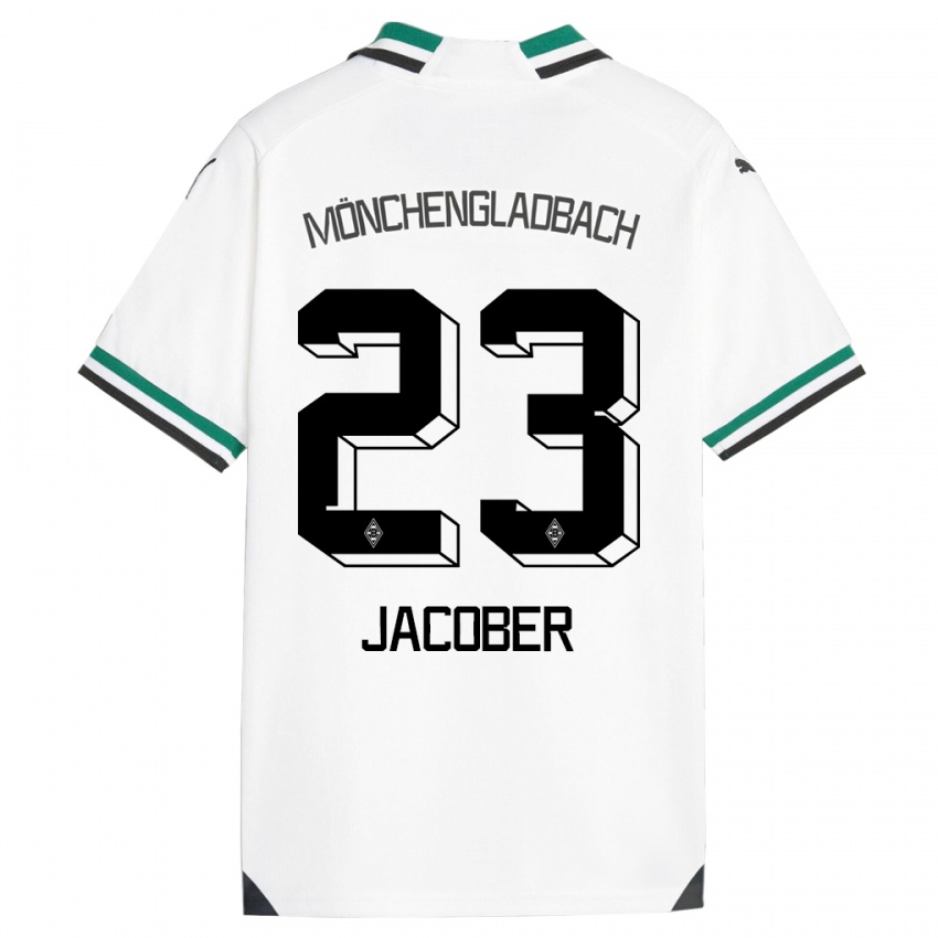 Hombre Camiseta Magdalena Jacober #23 Blanco Verde 1ª Equipación 2023/24 La Camisa México