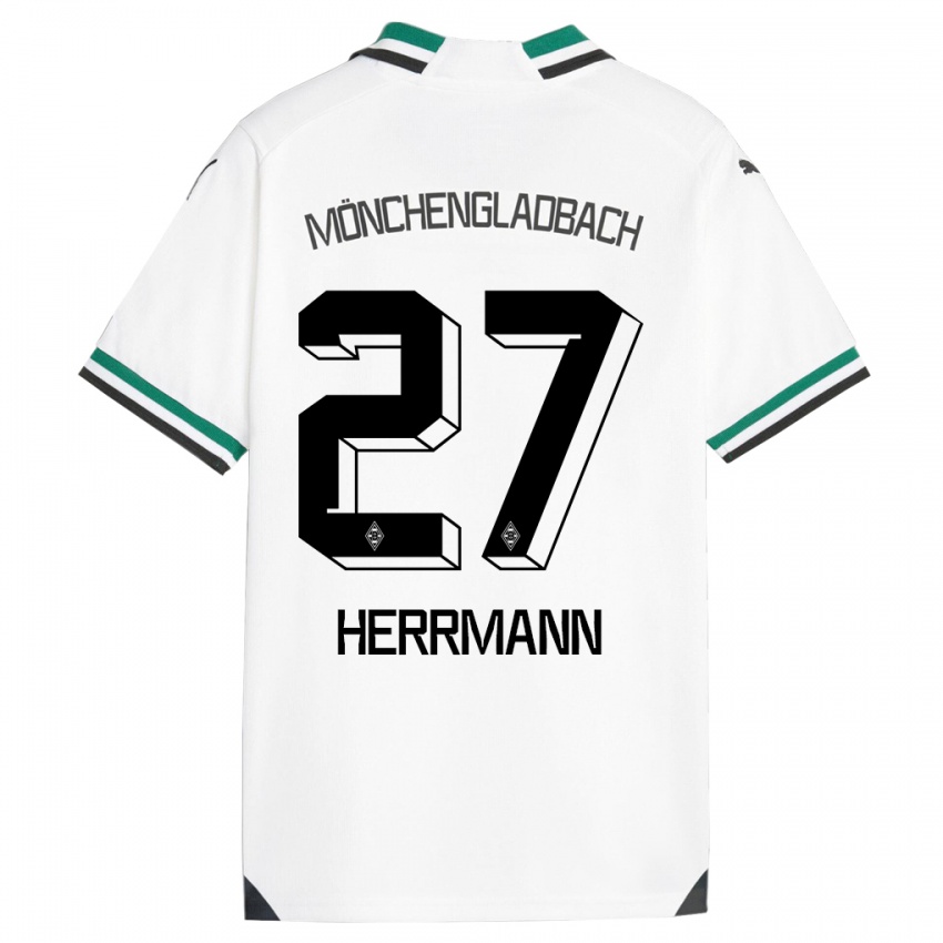 Hombre Camiseta Michelle Herrmann #27 Blanco Verde 1ª Equipación 2023/24 La Camisa México