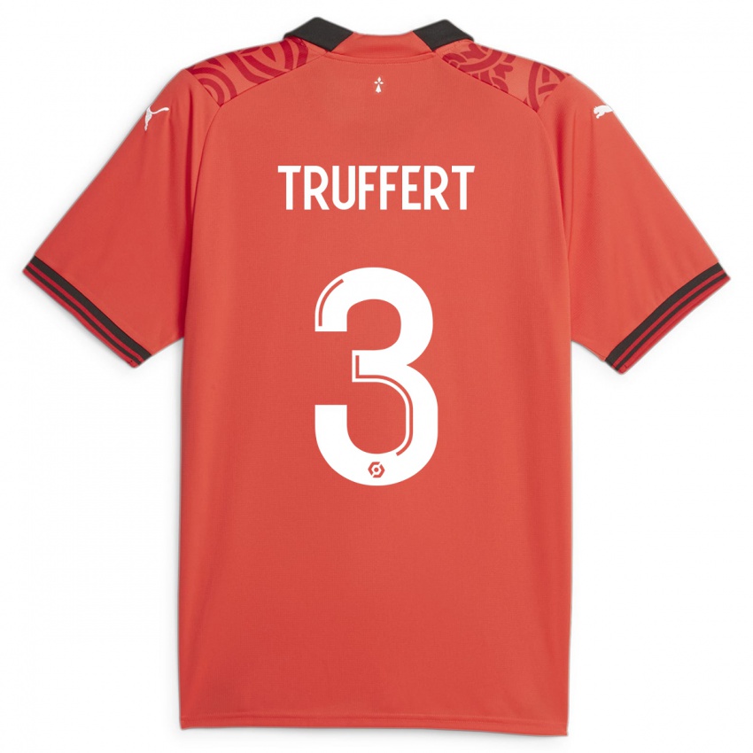 Hombre Camiseta Adrien Truffert #3 Rojo 1ª Equipación 2023/24 La Camisa México