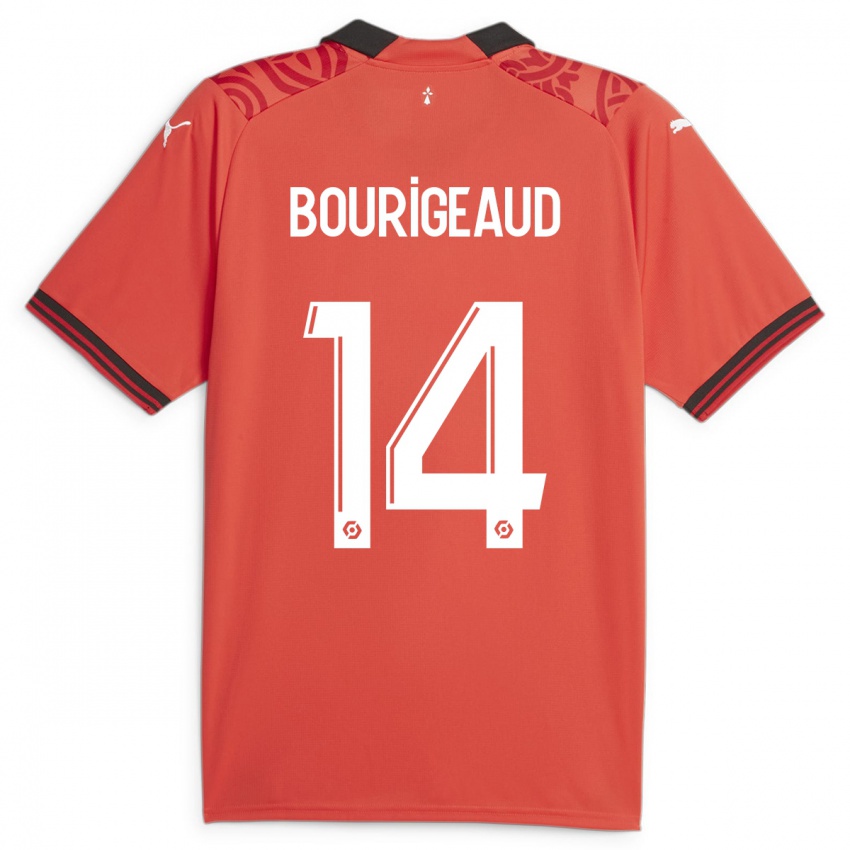Hombre Camiseta Benjamin Bourigeaud #14 Rojo 1ª Equipación 2023/24 La Camisa México