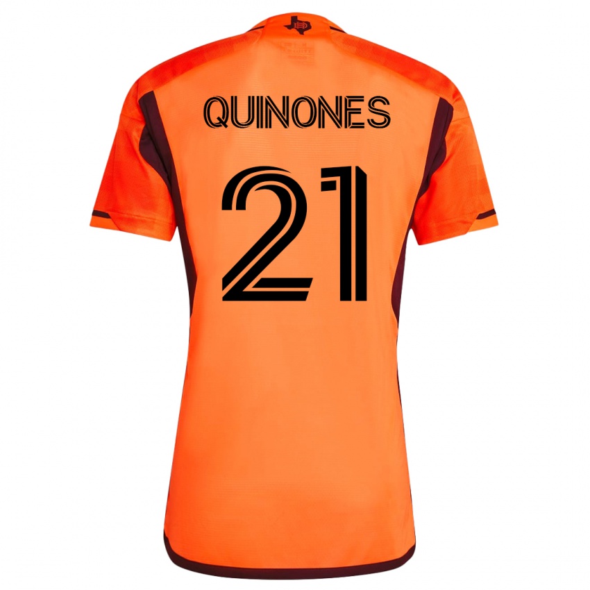Hombre Camiseta Nelson Quiñónes #21 Naranja 1ª Equipación 2023/24 La Camisa México