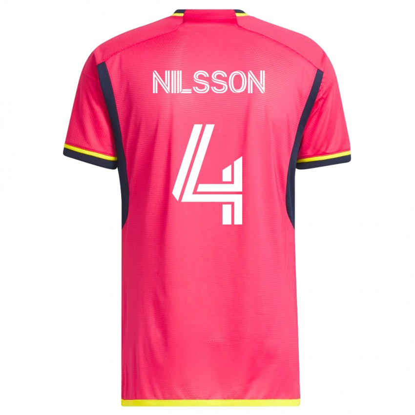 Hombre Camiseta Joakim Nilsson #4 Rosa 1ª Equipación 2023/24 La Camisa México