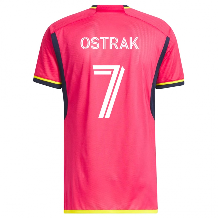 Hombre Camiseta Tomás Ostrák #7 Rosa 1ª Equipación 2023/24 La Camisa México