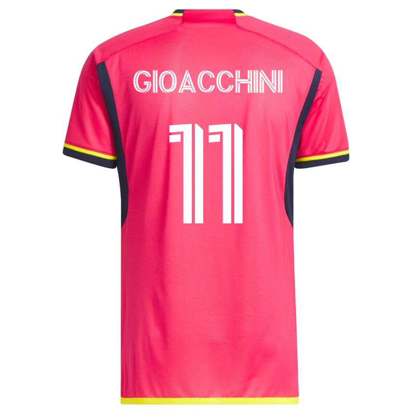 Hombre Camiseta Nicholas Gioacchini #11 Rosa 1ª Equipación 2023/24 La Camisa México