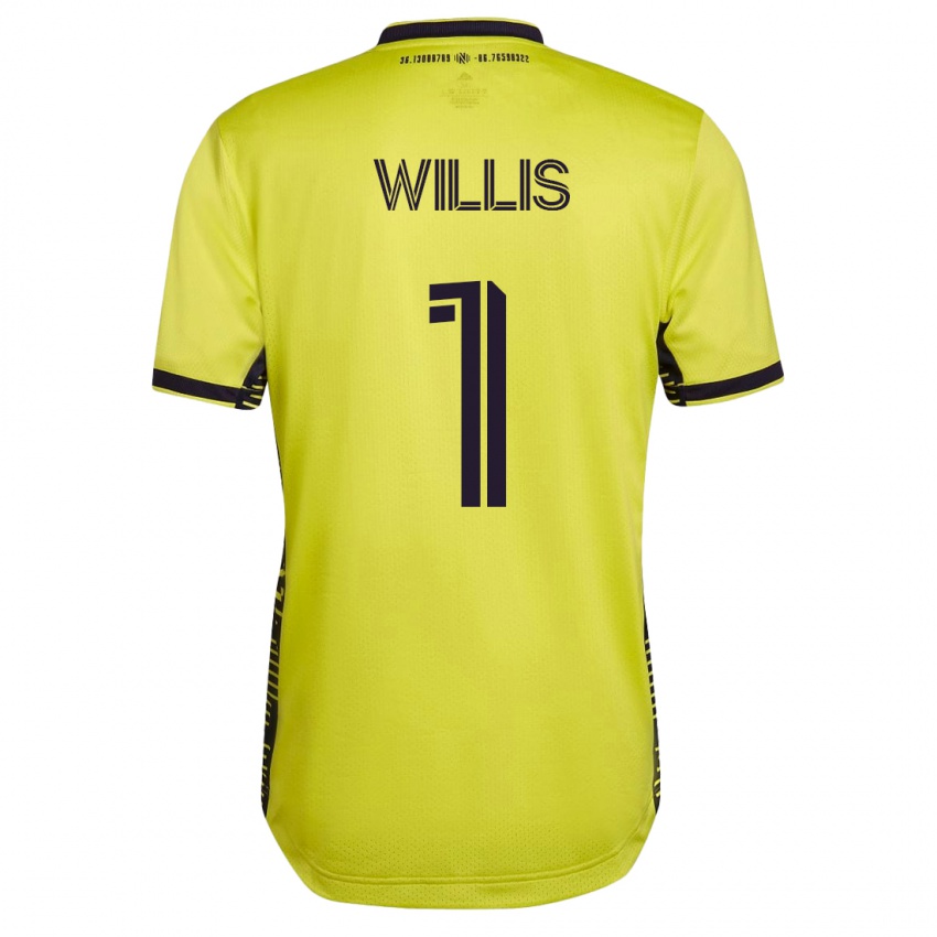 Hombre Camiseta Joe Willis #1 Amarillo 1ª Equipación 2023/24 La Camisa México