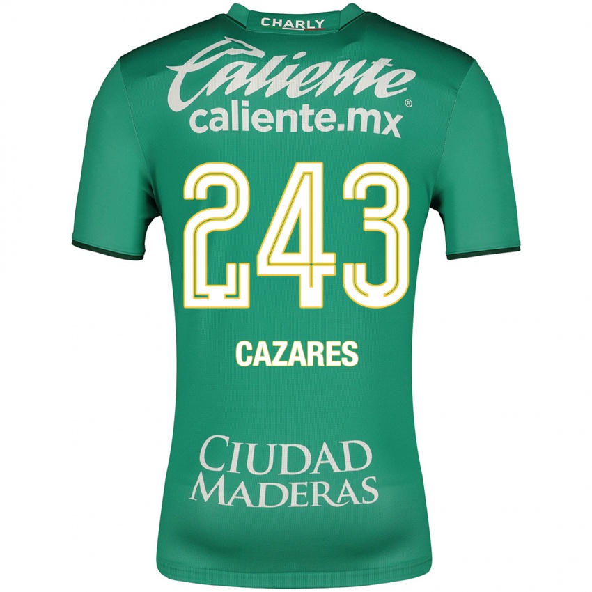Hombre Camiseta Juan Cázares #243 Verde 1ª Equipación 2023/24 La Camisa México