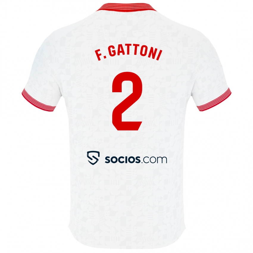 Hombre Camiseta Federico Gattoni #2 Blanco 1ª Equipación 2023/24 La Camisa México