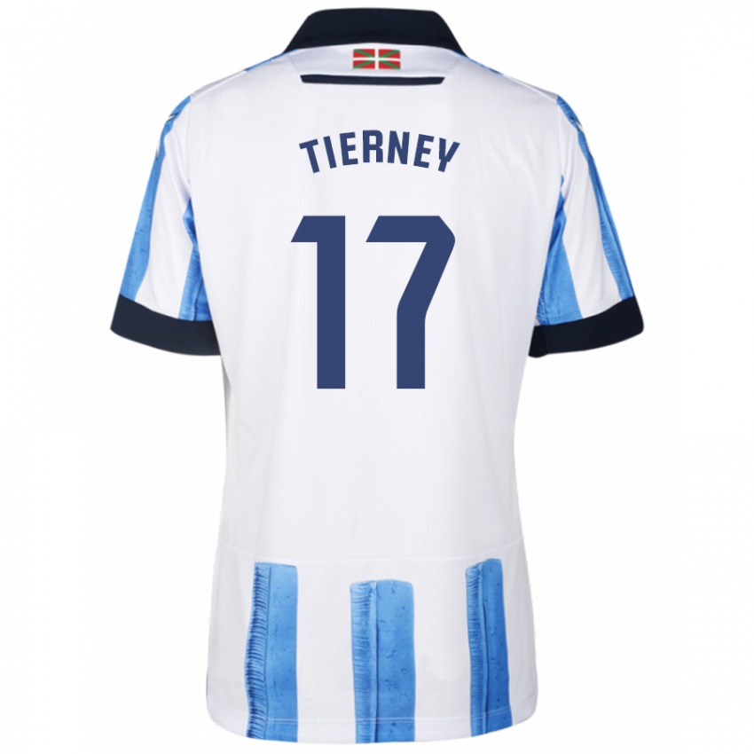 Hombre Camiseta Kieran Tierney #17 Azul Blanco 1ª Equipación 2023/24 La Camisa México