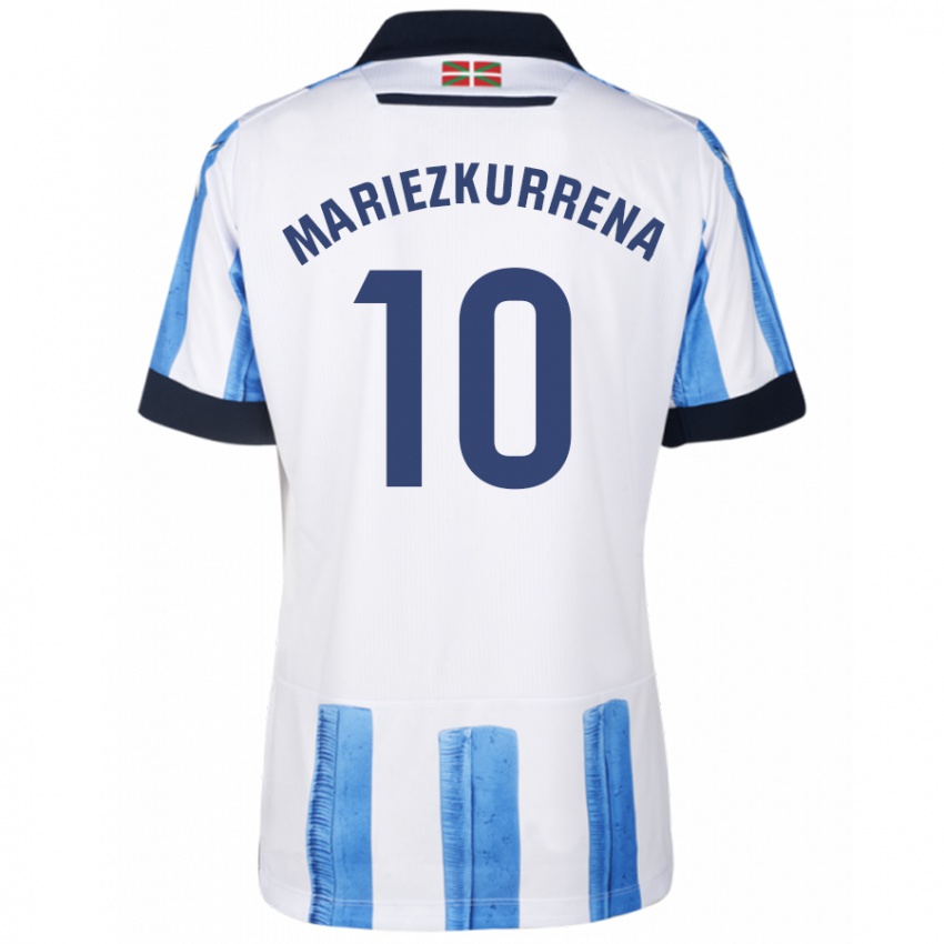 Hombre Camiseta Arkaitz Mariezkurrena #10 Azul Blanco 1ª Equipación 2023/24 La Camisa México
