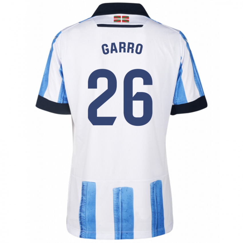 Hombre Camiseta Jon Garro #26 Azul Blanco 1ª Equipación 2023/24 La Camisa México