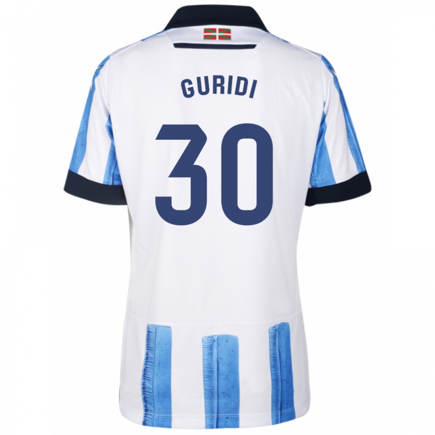Hombre Camiseta Elene Guridi Mesonero #30 Azul Blanco 1ª Equipación 2023/24 La Camisa México