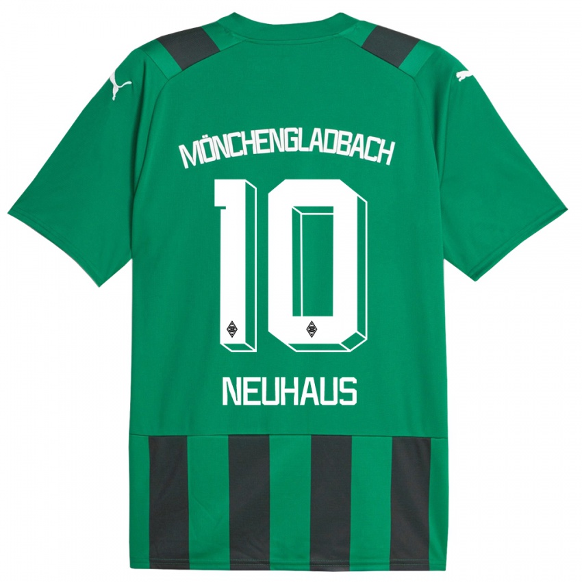 Hombre Camiseta Florian Neuhaus #10 Verde Negro 2ª Equipación 2023/24 La Camisa México