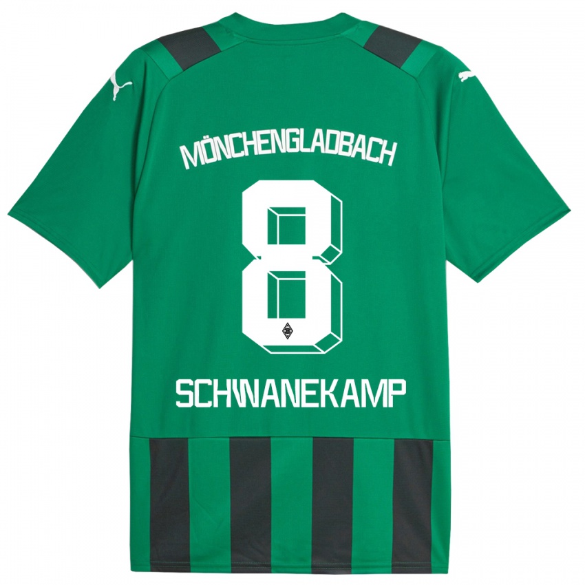 Hombre Camiseta Jana Schwanekamp #8 Verde Negro 2ª Equipación 2023/24 La Camisa México