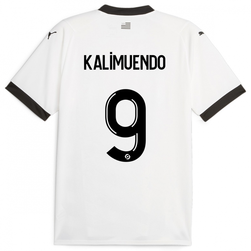 Hombre Camiseta Arnaud Kalimuendo #9 Blanco 2ª Equipación 2023/24 La Camisa México
