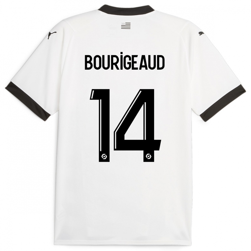 Hombre Camiseta Benjamin Bourigeaud #14 Blanco 2ª Equipación 2023/24 La Camisa México