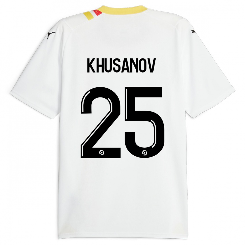 Hombre Camiseta Abdukodir Khusanov #25 Negro 2ª Equipación 2023/24 La Camisa México