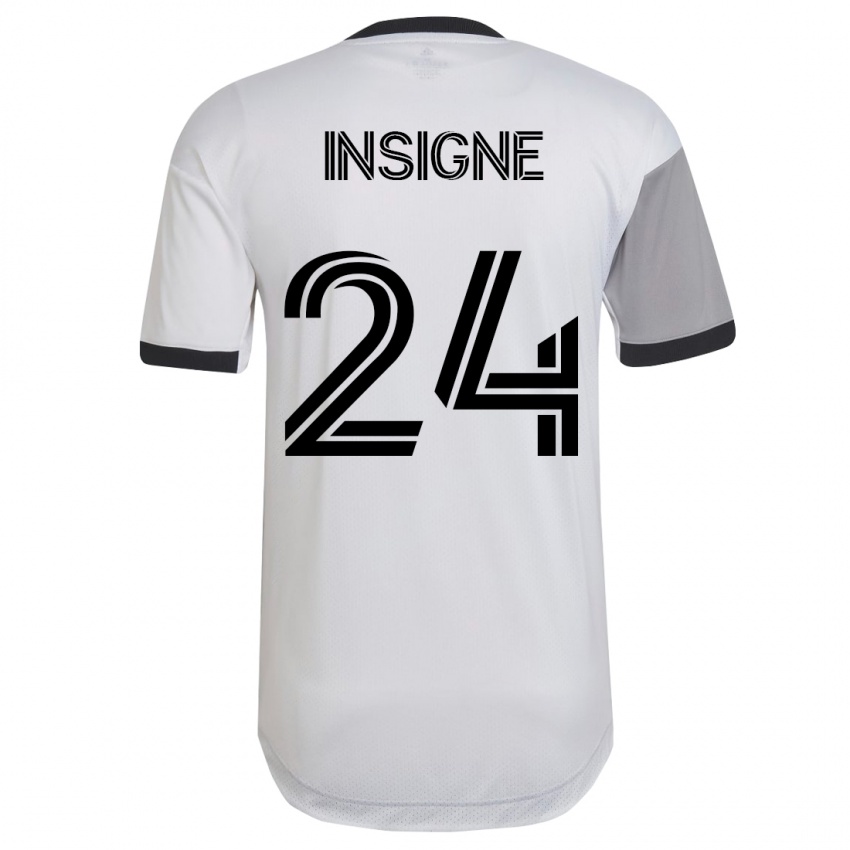 Hombre Camiseta Lorenzo Insigne #24 Blanco 2ª Equipación 2023/24 La Camisa México
