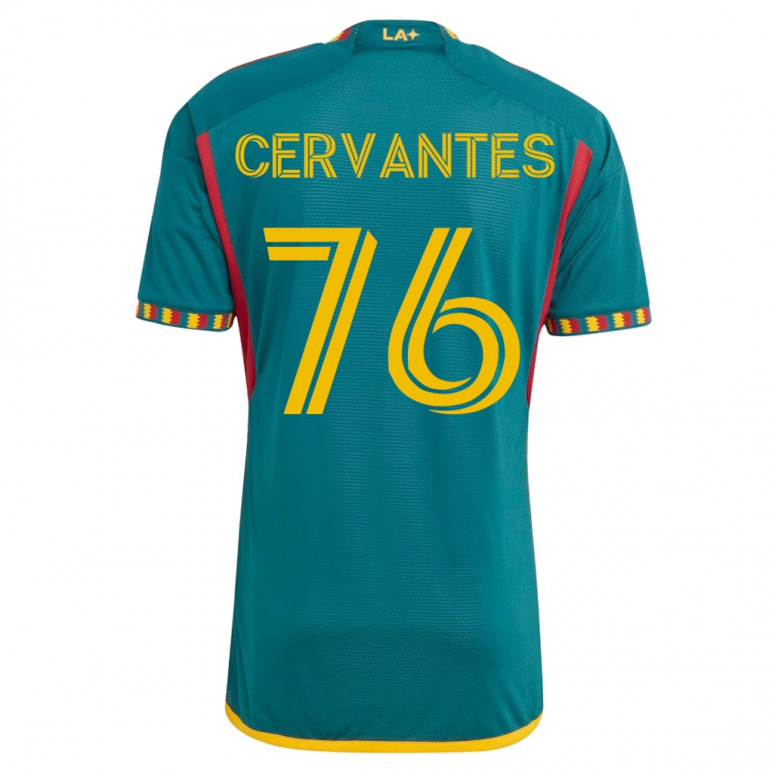 Hombre Camiseta Aaron Cervantes #76 Verde 2ª Equipación 2023/24 La Camisa México